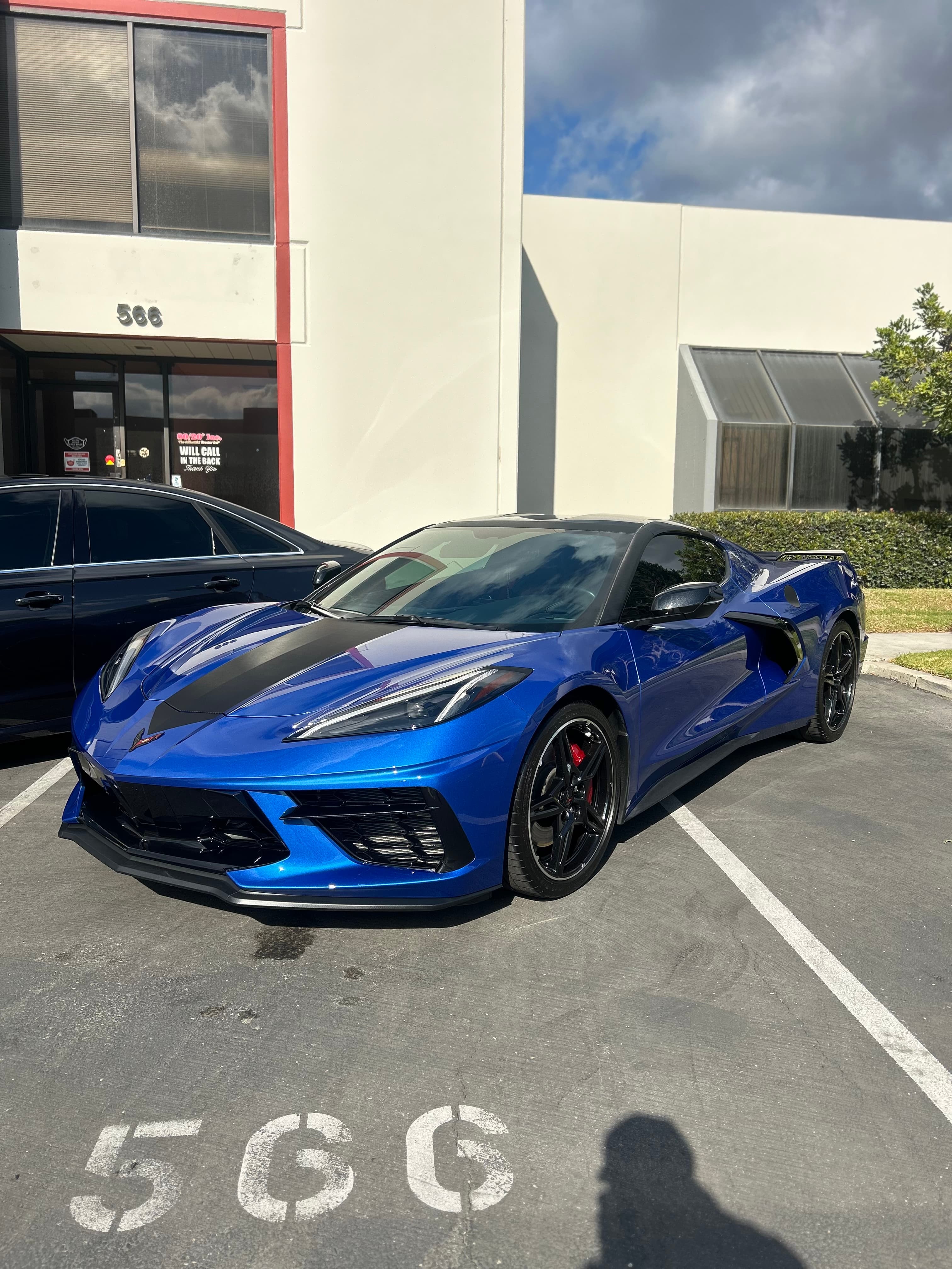Blue C8 Corvette side profile — full body protection