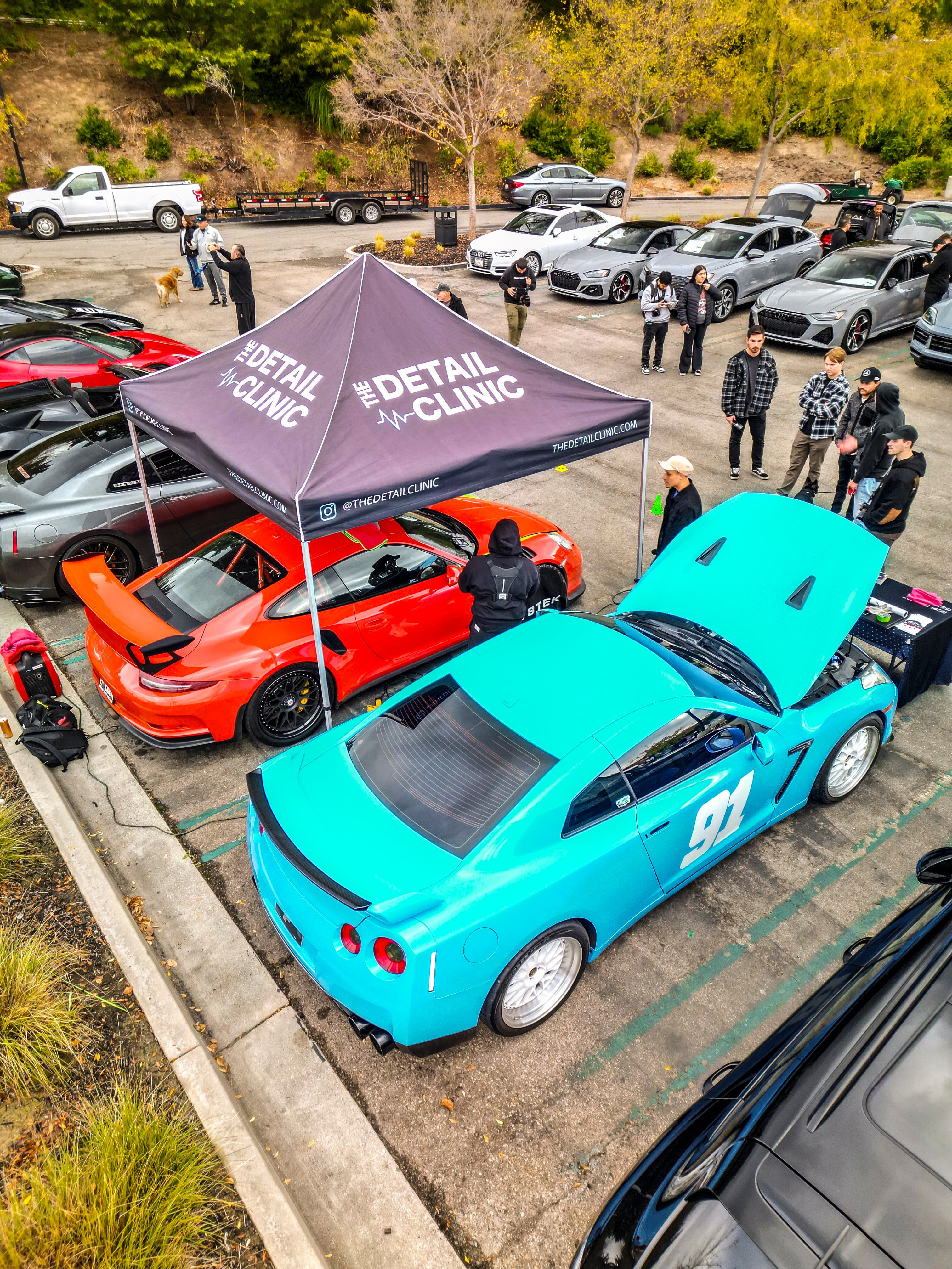 Aerial drone shot of The Detail Clinic shop